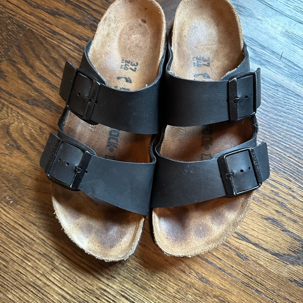 Birkenstock Black Leather Sandals